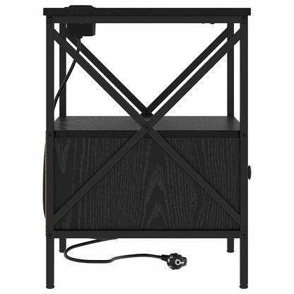 Nachtkastje 2 pcs Zwart eiken 41,5 x 40,5 x 55 cm Bewerkt hout