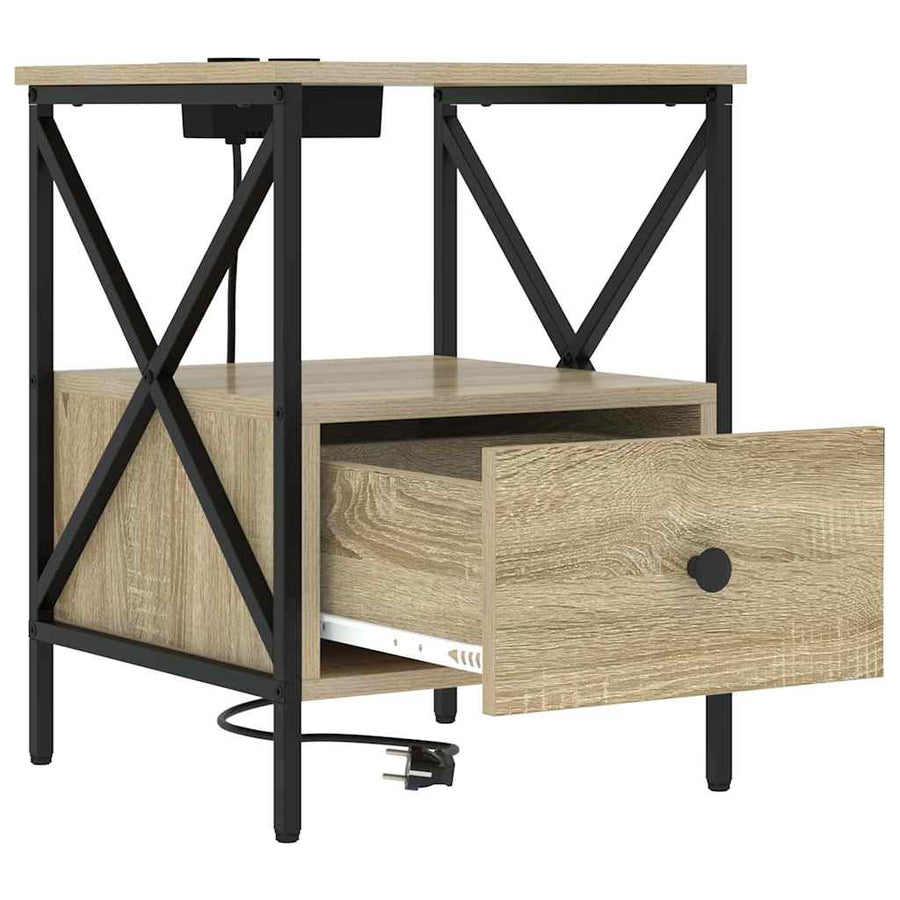 Nachtkastje Sonoma eiken 41,5 x 40,5 x 55 cm Bewerkt hout