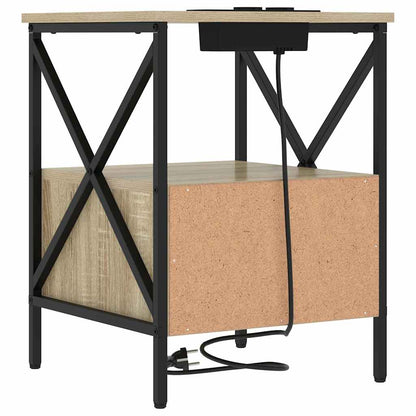 Nachtkastje Sonoma eiken 41,5 x 40,5 x 55 cm Bewerkt hout