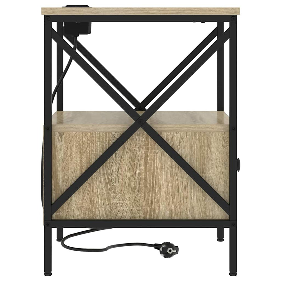 Nachtkastje Sonoma eiken 41,5 x 40,5 x 55 cm Bewerkt hout