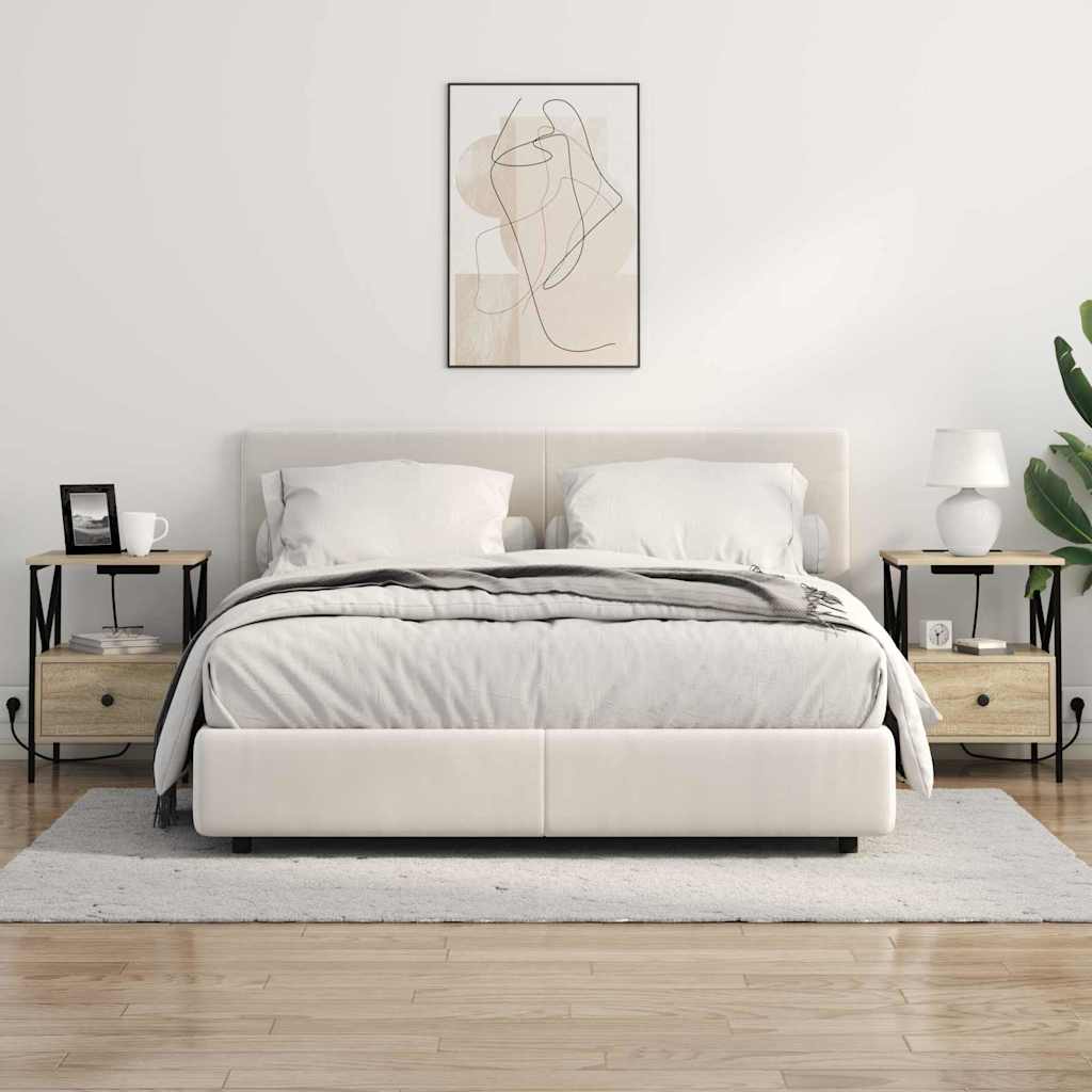 Nachtkastje 2 pcs Sonoma eiken 41,5 x 40,5 x 55 cm Bewerkt hout