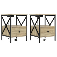 Nachtkastje 2 pcs Sonoma eiken 41,5 x 40,5 x 55 cm Bewerkt hout