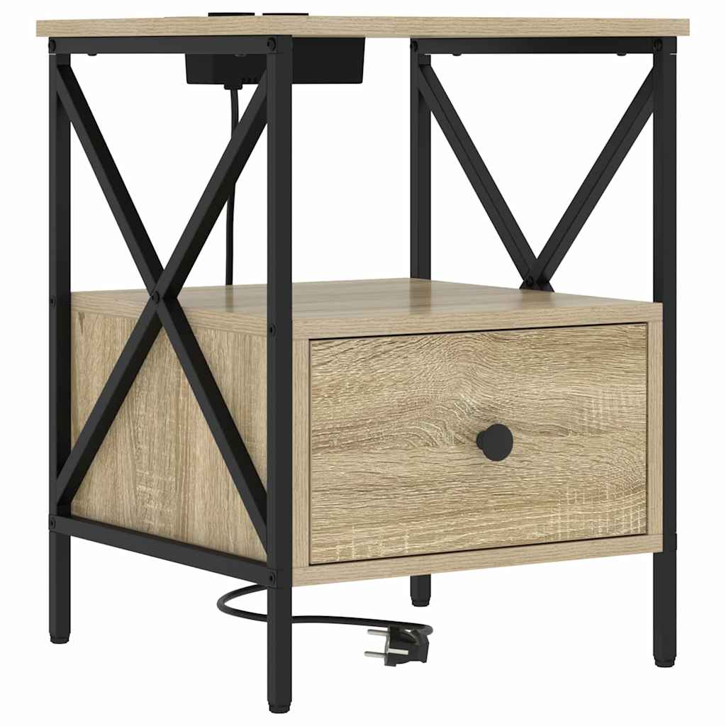 Nachtkastje 2 pcs Sonoma eiken 41,5 x 40,5 x 55 cm Bewerkt hout