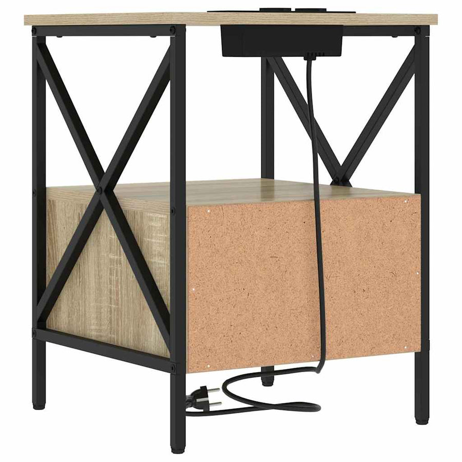 Nachtkastje 2 pcs Sonoma eiken 41,5 x 40,5 x 55 cm Bewerkt hout