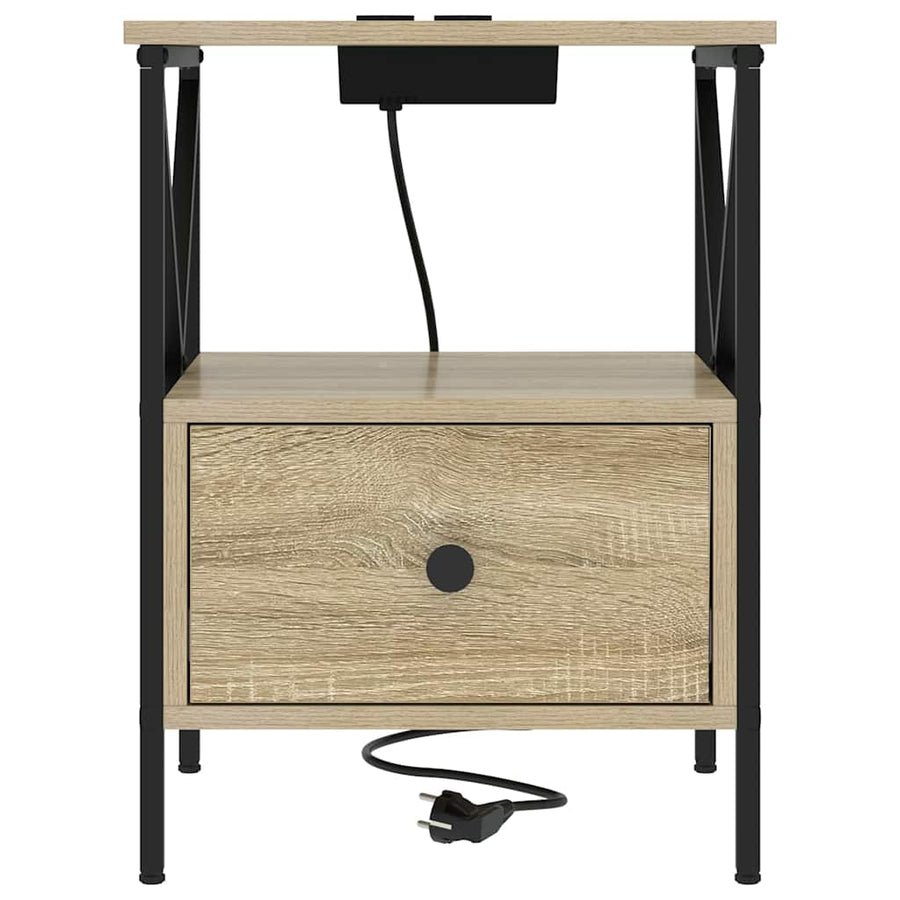 Nachtkastje 2 pcs Sonoma eiken 41,5 x 40,5 x 55 cm Bewerkt hout
