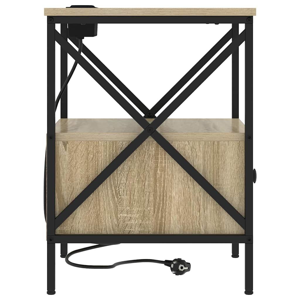 Nachtkastje 2 pcs Sonoma eiken 41,5 x 40,5 x 55 cm Bewerkt hout