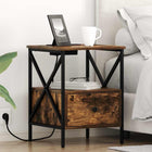 Nightstand with drawer 2 pcs Smoked oak 41.5 x 40.5 x 55 cm