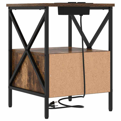 Nachtkastje met lade 2 pcs Gerookt eiken 41,5 x 40,5 x 55 cm