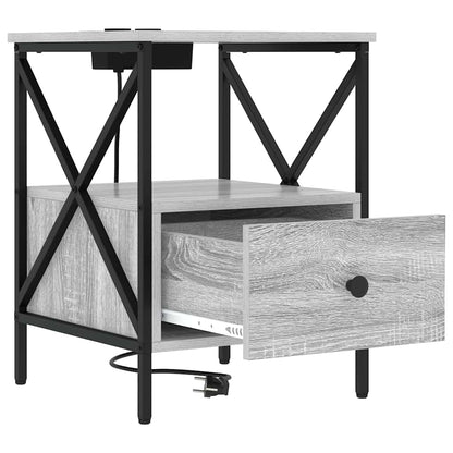 Nachtkastje Grijs sonoma 41,5 x 40,5 x 55 cm Bewerkt hout