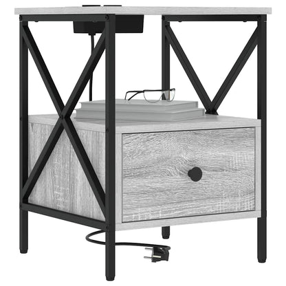 Nachtkastje Grijs sonoma 41,5 x 40,5 x 55 cm Bewerkt hout