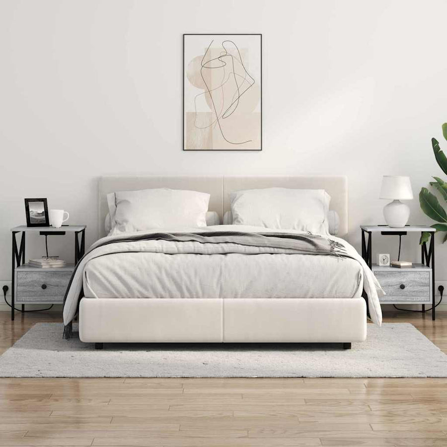 Nachtkastje 2 pcs Grijs sonoma 41,5 x 40,5 x 55 cm Bewerkt hout