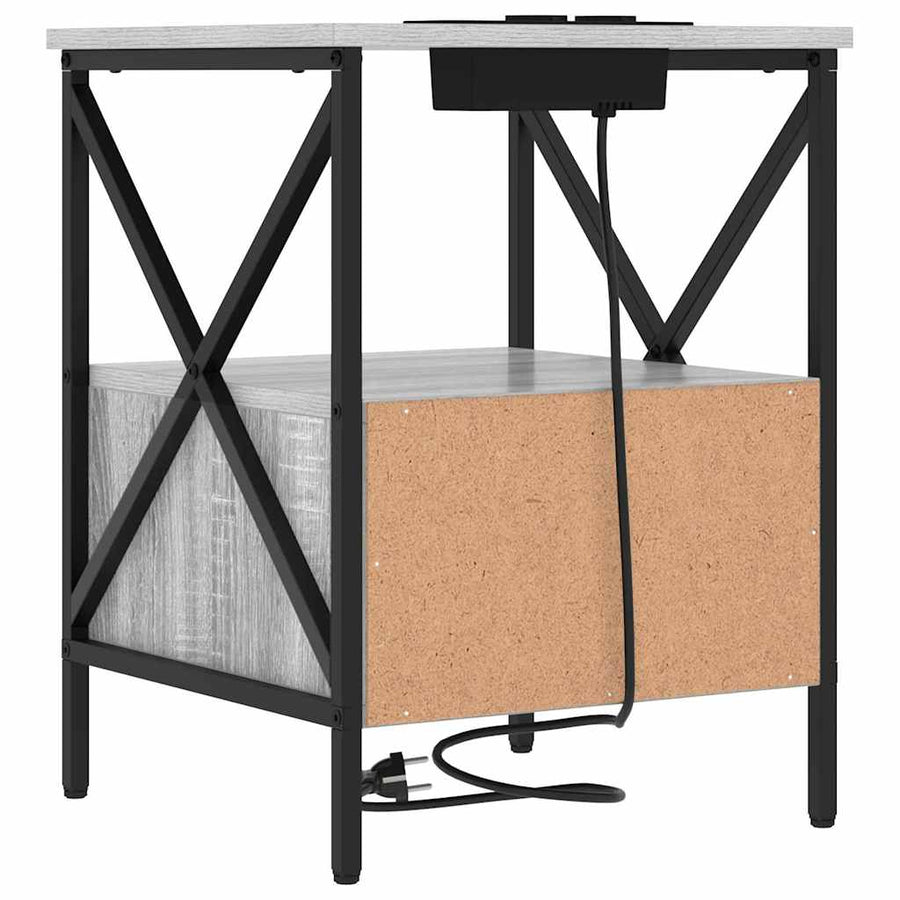 Nachtkastje 2 pcs Grijs sonoma 41,5 x 40,5 x 55 cm Bewerkt hout