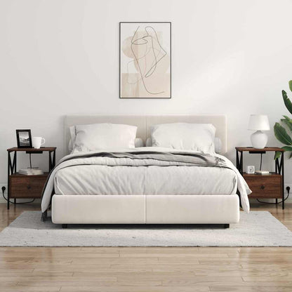 Nachtkastje met lade 2 pcs bruin eikenkleur 41,5 x 40,5 x 55 cm
