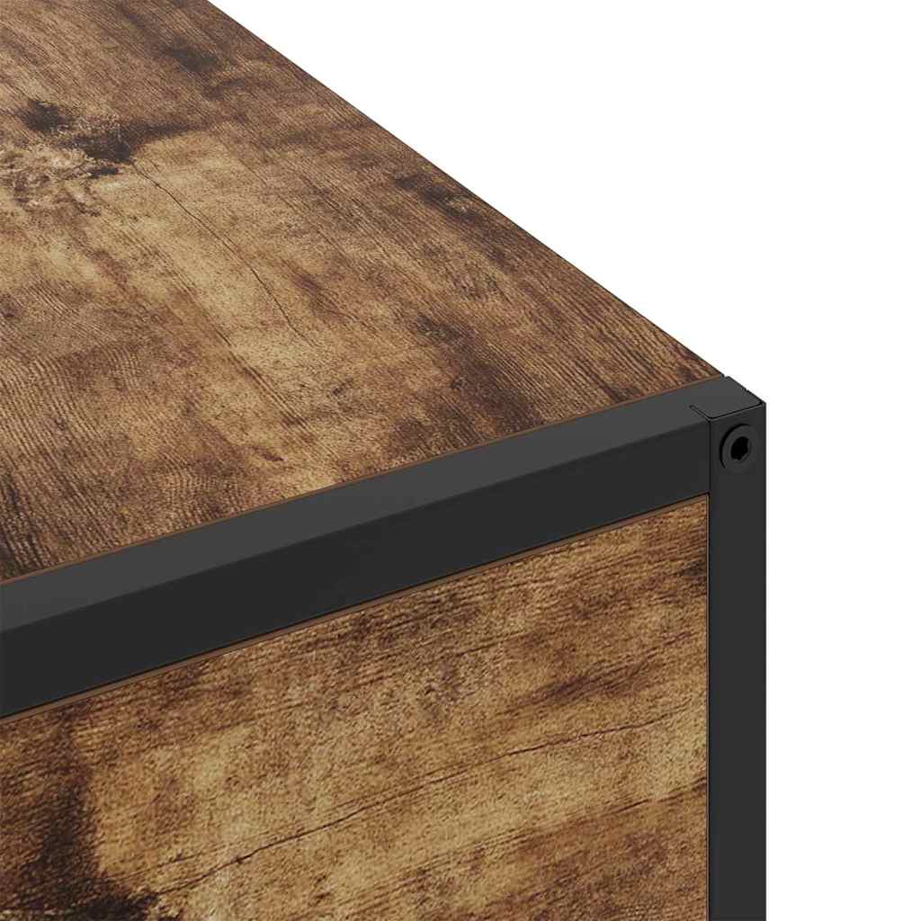 Nachtkastje met lade Gerookt eiken 40 x 27 x 76 cm Bewerkt hout