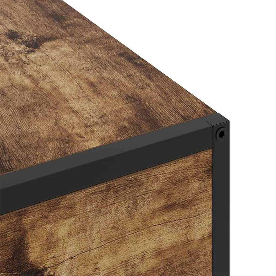 Nachtkastje met lade Gerookt eiken 40 x 27 x 76 cm Bewerkt hout