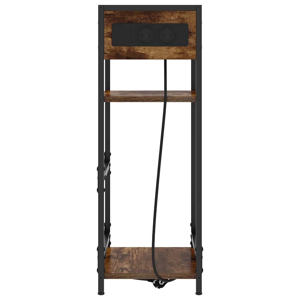 Nachtkastje met lade Gerookt eiken 40 x 27 x 76 cm Bewerkt hout