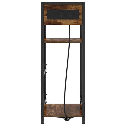 Nachtkastje met lade Gerookt eiken 40 x 27 x 76 cm Bewerkt hout