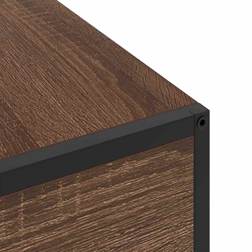 Nachtkastje bruin eikenkleur 40 x 27 x 76 cm Bewerkt hout
