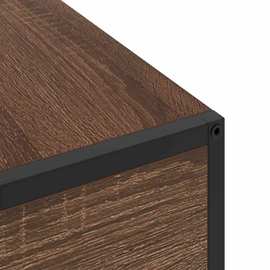Nachtkastje bruin eikenkleur 40 x 27 x 76 cm Bewerkt hout