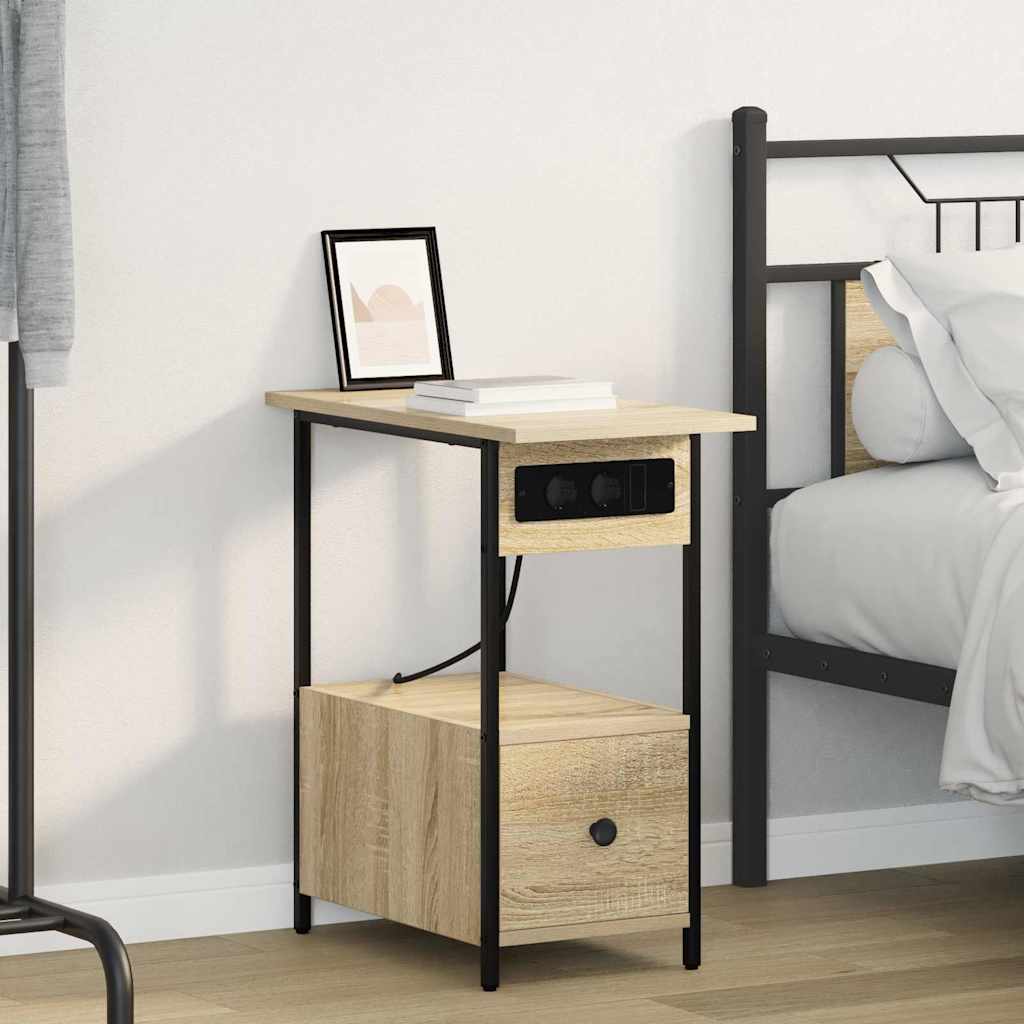 Nachtkastje met lade Sonoma eiken 60 x 30 x 61 cm Bewerkt hout