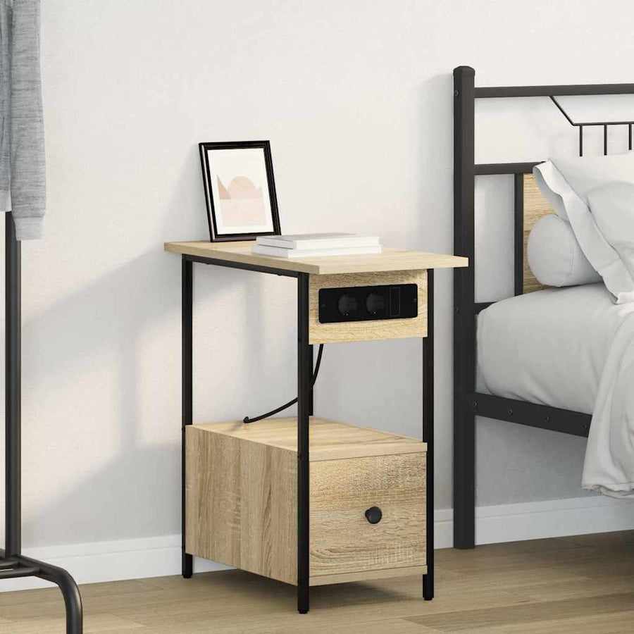 Nachtkastje met lade Sonoma eiken 60 x 30 x 61 cm Bewerkt hout