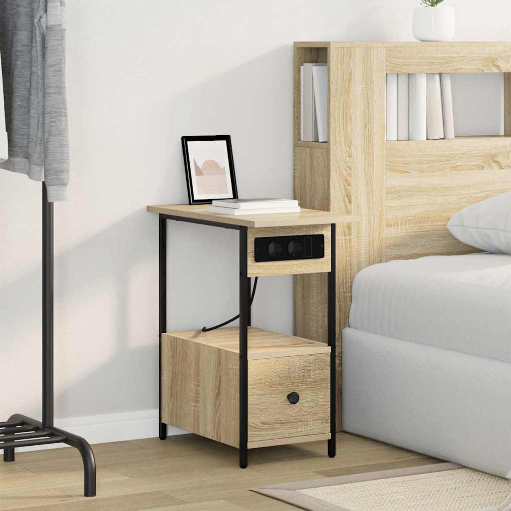 Nachtkastje met lade Sonoma eiken 60 x 30 x 61 cm Bewerkt hout