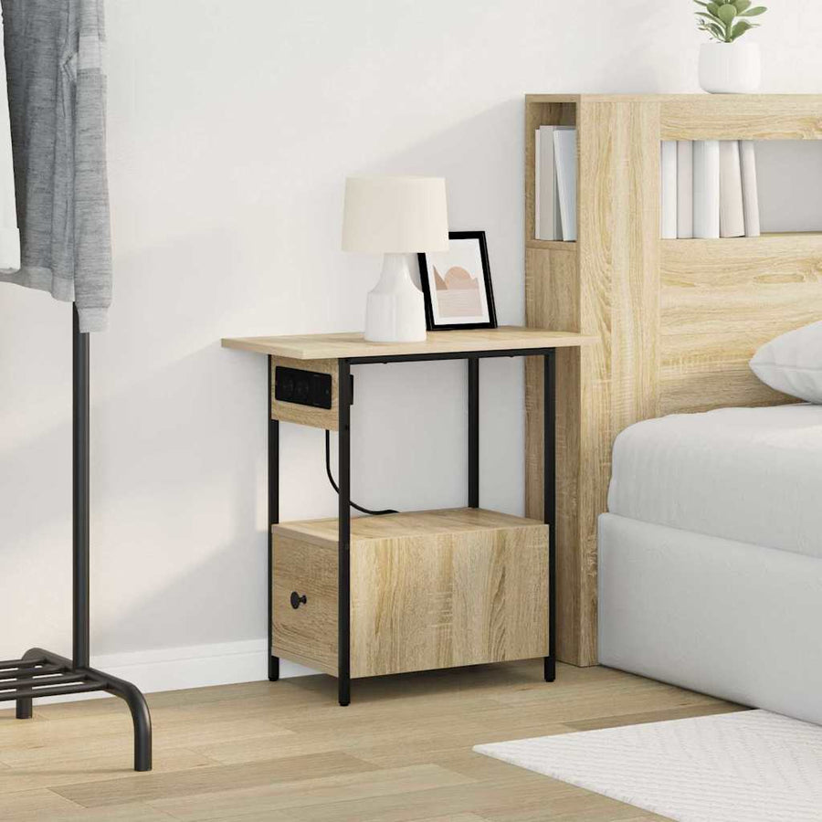 Nachtkastje met lade Sonoma eiken 60 x 30 x 61 cm Bewerkt hout