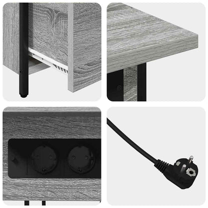 Nachtkastje met lade Grijs sonoma 60 x 30 x 61 cm Bewerkt hout