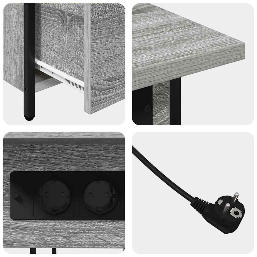 Nachtkastje met lade Grijs sonoma 60 x 30 x 61 cm Bewerkt hout