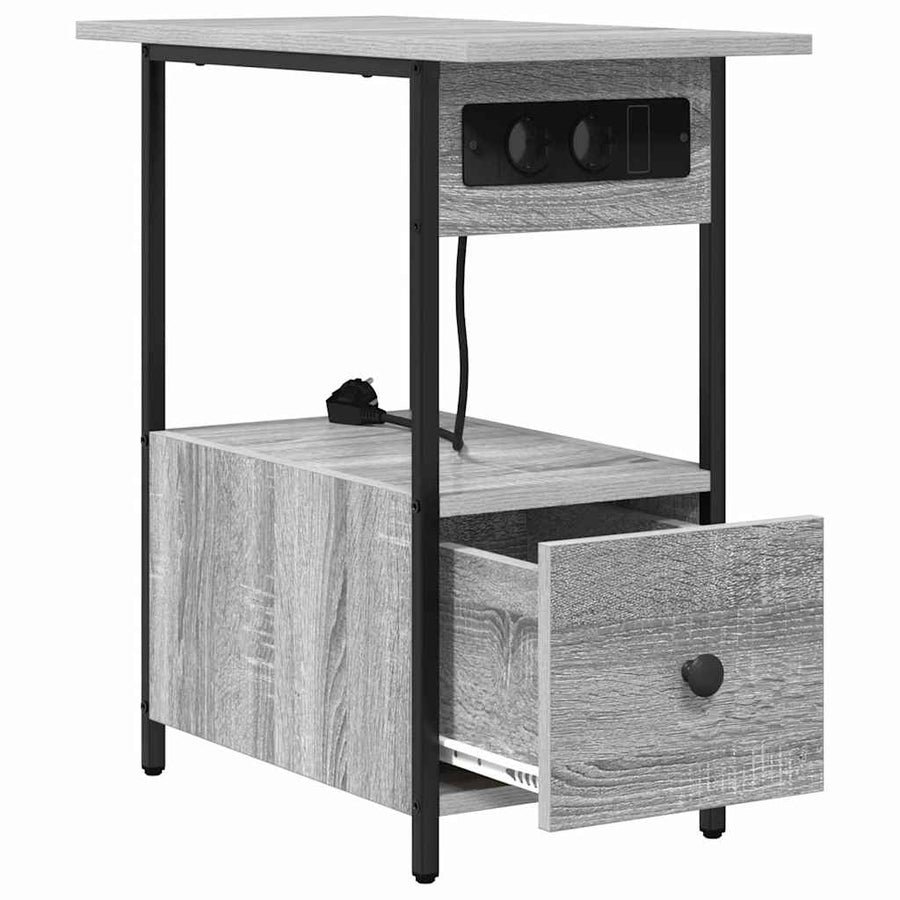 Nachtkastje met lade Grijs sonoma 60 x 30 x 61 cm Bewerkt hout