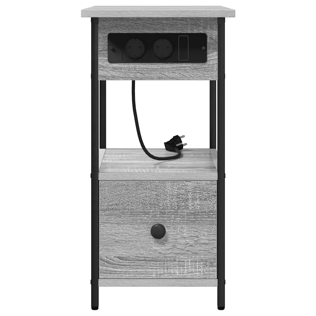 Nachtkastje met lade Grijs sonoma 60 x 30 x 61 cm Bewerkt hout