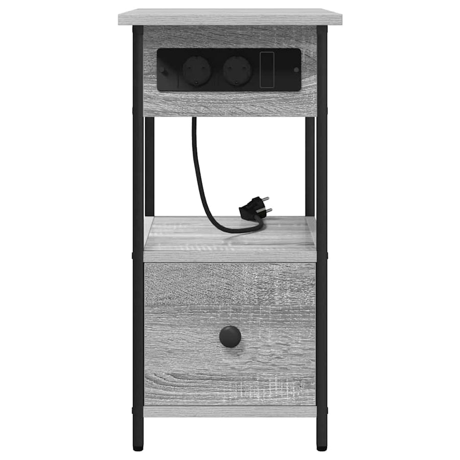 Nachtkastje met lade Grijs sonoma 60 x 30 x 61 cm Bewerkt hout