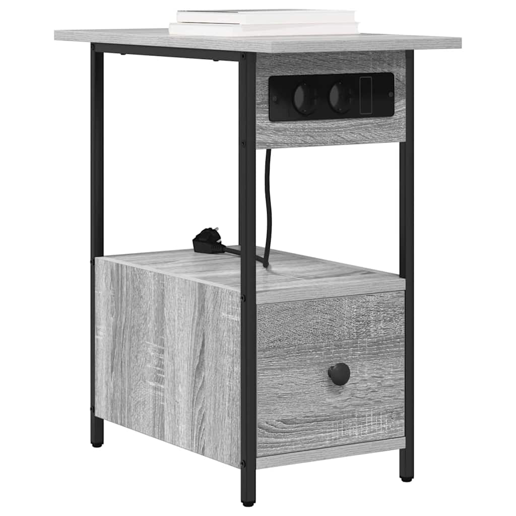 Nachtkastje met lade Grijs sonoma 60 x 30 x 61 cm Bewerkt hout