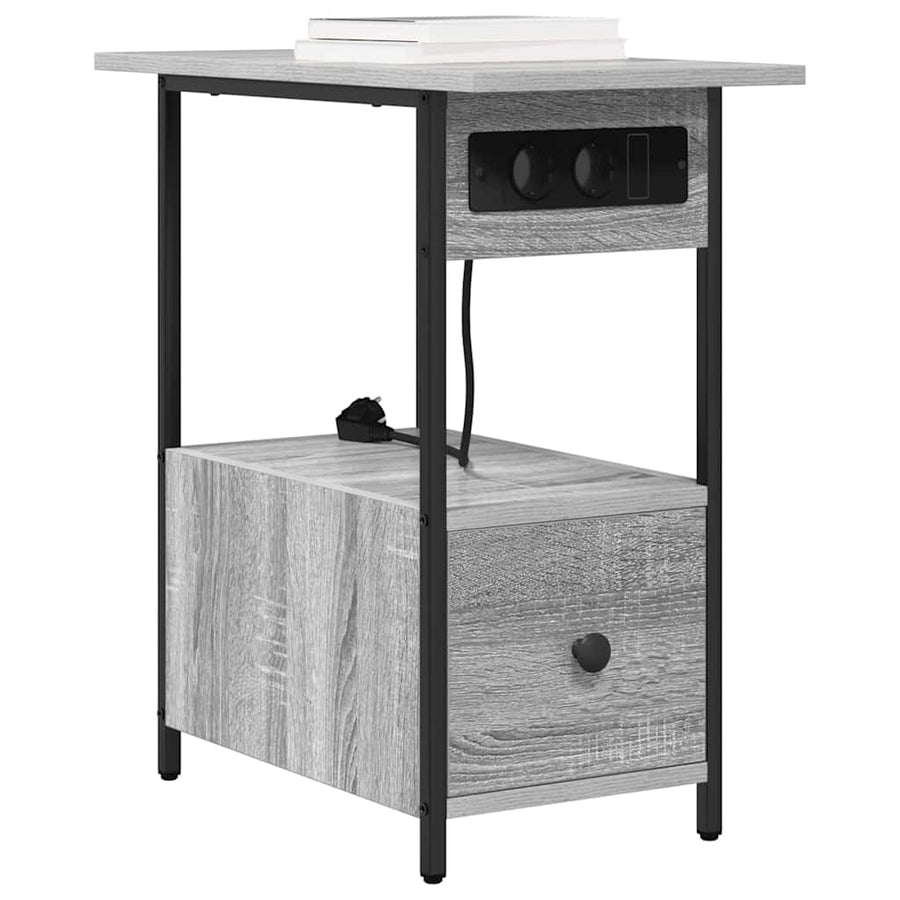 Nachtkastje met lade Grijs sonoma 60 x 30 x 61 cm Bewerkt hout