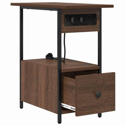 Nachtkastje bruin eikenkleur 60 x 30 x 61 cm Bewerkt hout