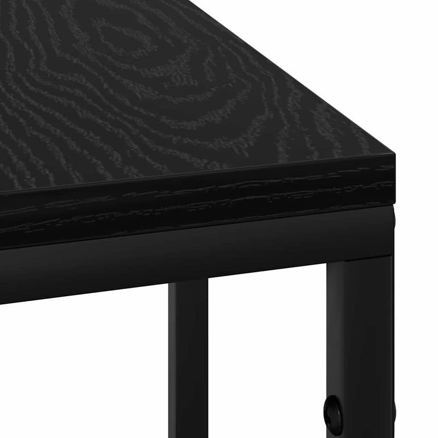 Nachtkastje Zwart eiken 41.5 x 26 x 60.5 cm Bewerkt hout
