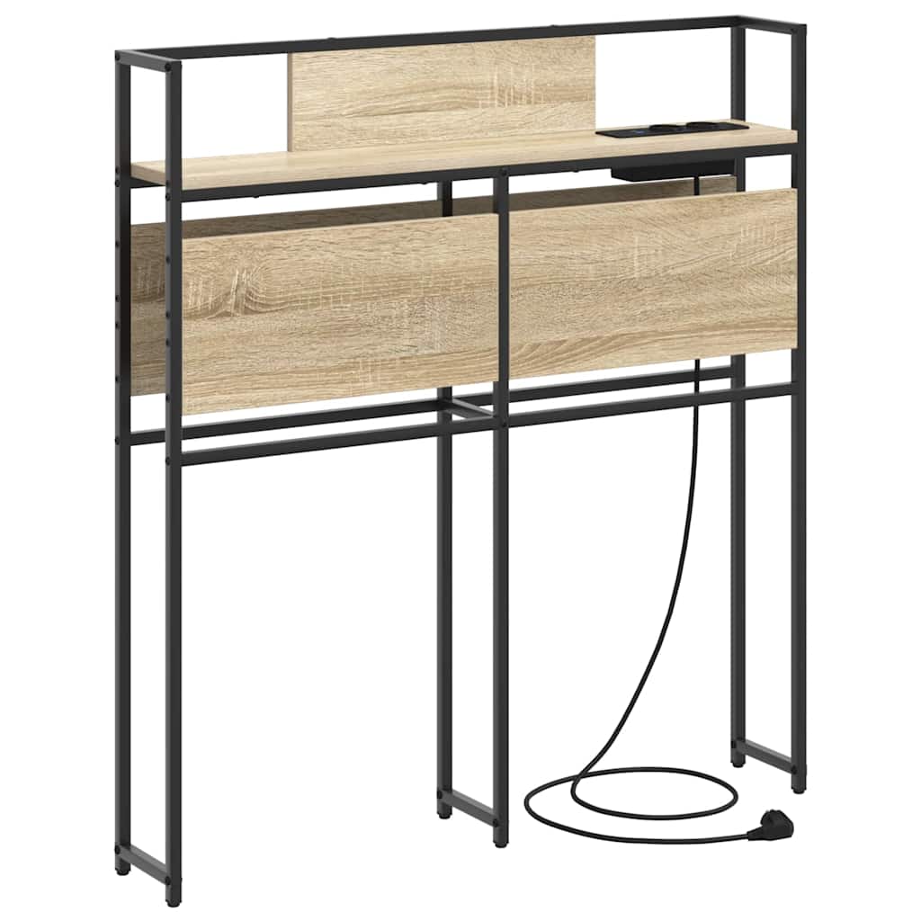 Opberghoofdbord met hoofdeinde met opslag Sonoma eiken 80 cm Bewerkt hout