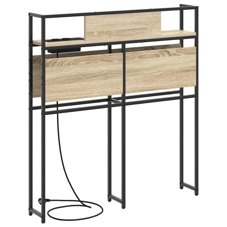 Opberghoofdbord met hoofdeinde met opslag Sonoma eiken 80 cm Bewerkt hout