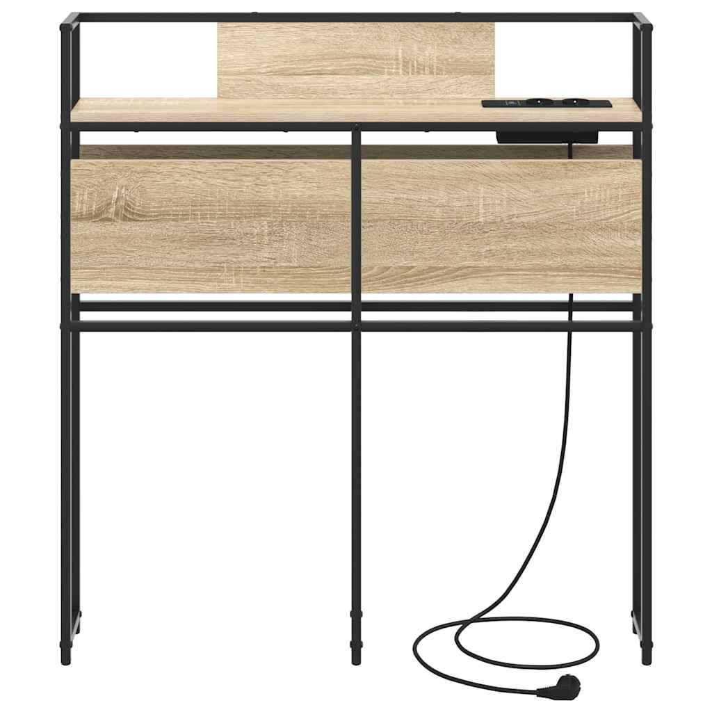 Opberghoofdbord met hoofdeinde met opslag Sonoma eiken 80 cm Bewerkt hout