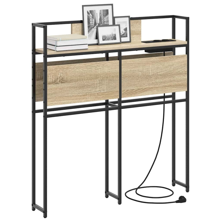 Opberghoofdbord met hoofdeinde met opslag Sonoma eiken 80 cm Bewerkt hout