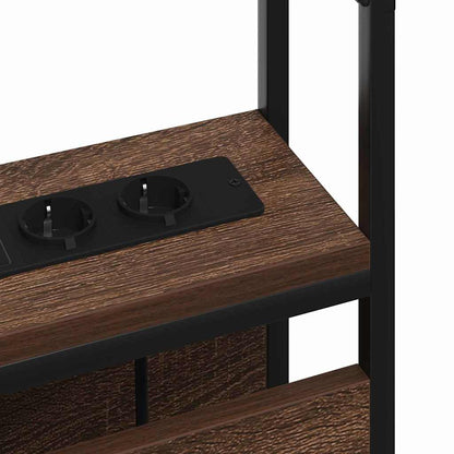 Opberghoofdbord bruin eikenkleur 80 cm Bewerkt hout