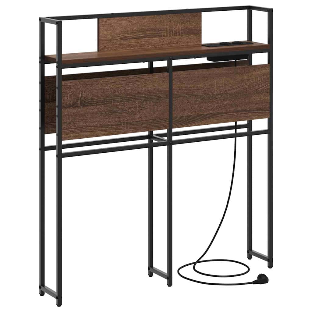 Opberghoofdbord bruin eikenkleur 80 cm Bewerkt hout