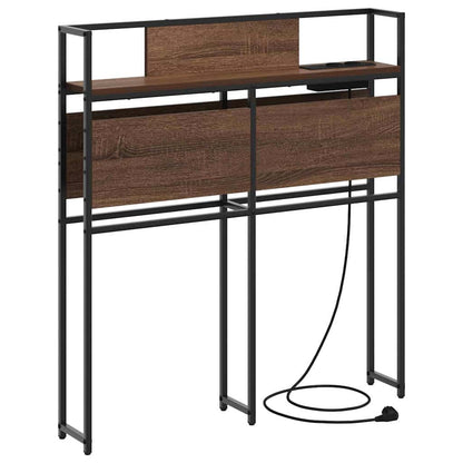 Opberghoofdbord bruin eikenkleur 80 cm Bewerkt hout