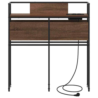 Opberghoofdbord bruin eikenkleur 80 cm Bewerkt hout