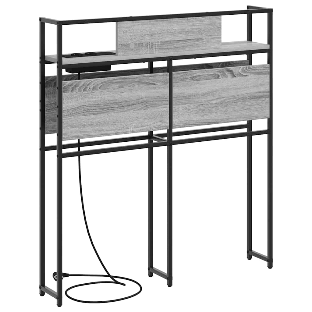 Opberghoofdbord met hoofdeinde met opslag Grijs sonoma 90 cm Bewerkt hout