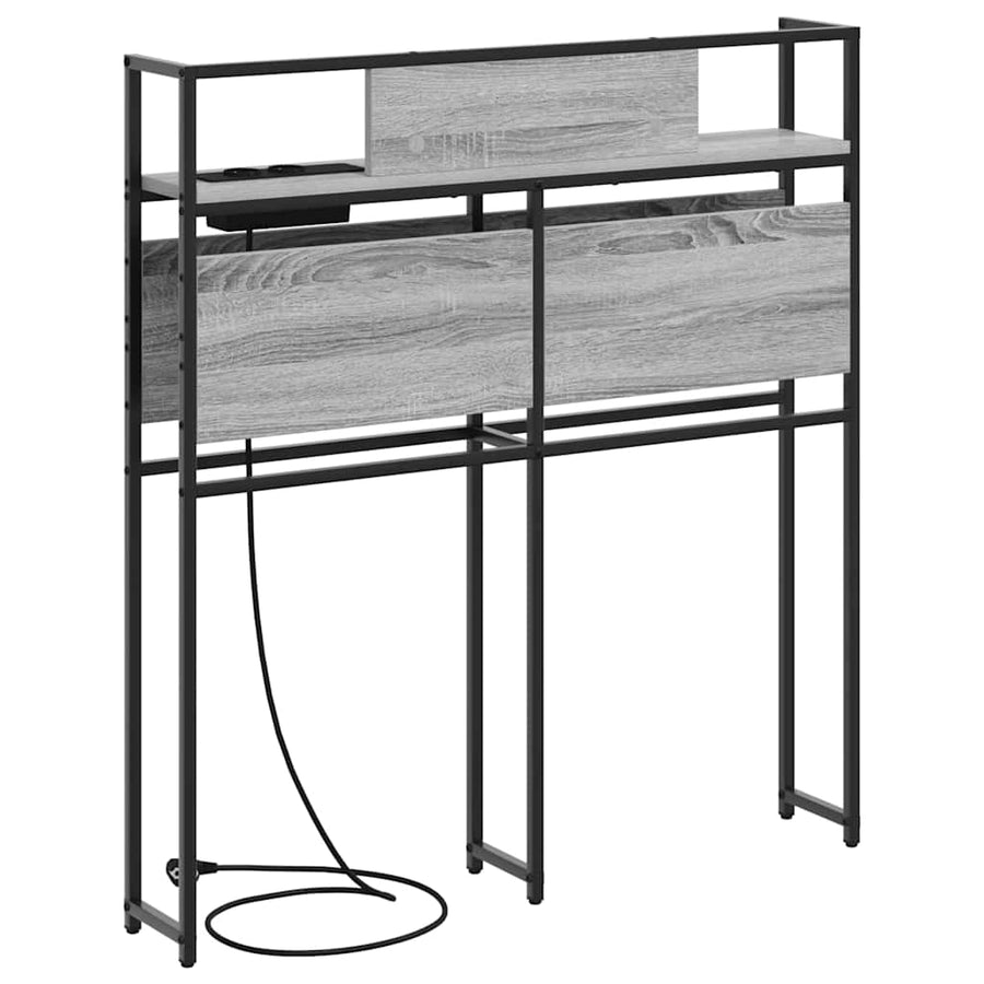 Opberghoofdbord met hoofdeinde met opslag Grijs sonoma 90 cm Bewerkt hout