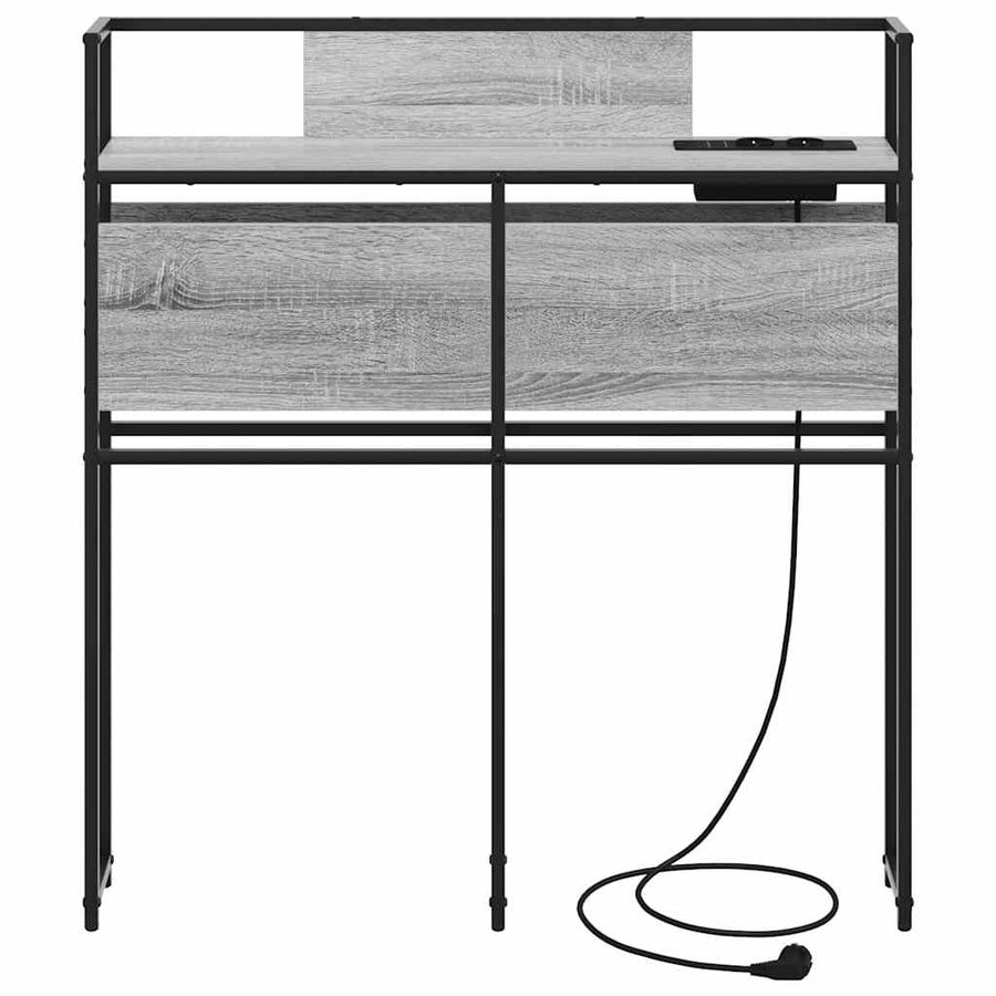 Opberghoofdbord met hoofdeinde met opslag Grijs sonoma 90 cm Bewerkt hout