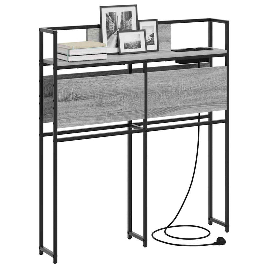 Opberghoofdbord met hoofdeinde met opslag Grijs sonoma 90 cm Bewerkt hout