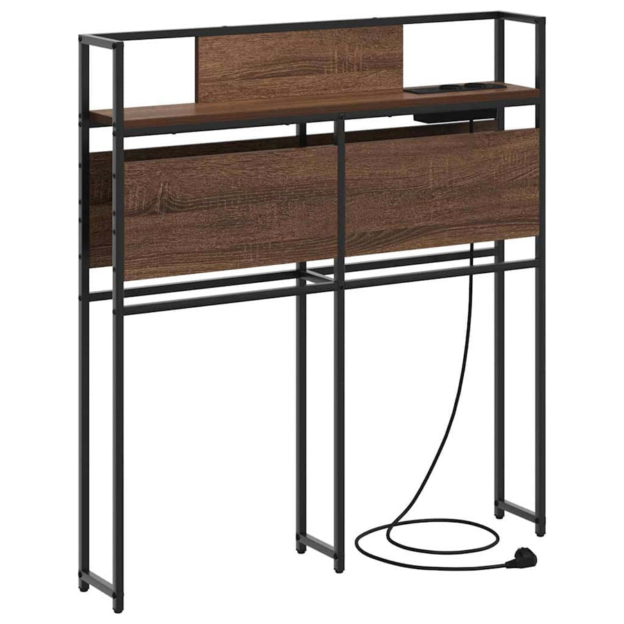 Opberghoofdbord bruin eikenkleur 90 cm Bewerkt hout