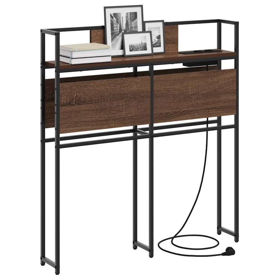 Opberghoofdbord bruin eikenkleur 90 cm Bewerkt hout
